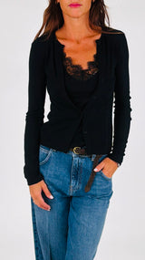 Cardigan costina+canotta