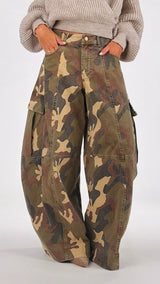 Pantalone cargo camu T.