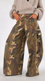 Pantalone cargo camu T.