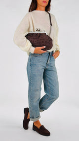 Borsa pasticcino suede cocco