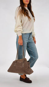 Borsa asimmetrica suede cocco