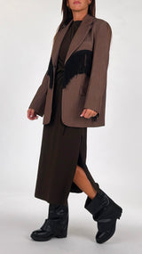 Giacca twill melange frange Vic.