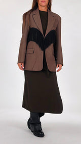 Giacca twill melange frange Vic.