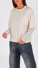 T-shirt manica pizzo H.