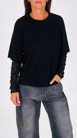 T-shirt manica pizzo H.