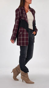 Giacca twill check frange Vic.