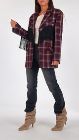 Giacca twill check frange Vic.