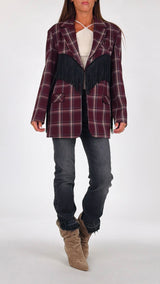 Giacca twill check frange Vic.