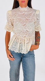 Camicia macramè balza H.