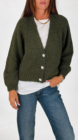Cardigan bottone perla H.