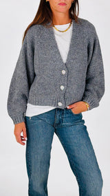 Cardigan bottone perla H.