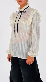 Camicia goffrata nastro velluto H.