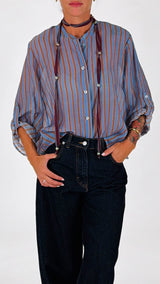 Camicia righe collana H.