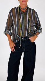 Camicia righe collana H.
