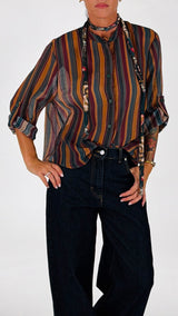 Camicia righe collana H.