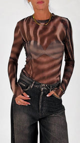 Body tulle zebrato H.