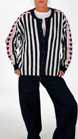 Cardigan righe e cuori