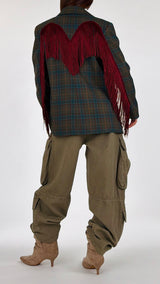 Giacca tartan frange T.