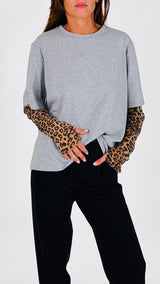T-shirt manica tulle leo T.