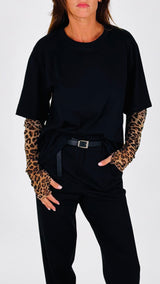 T-shirt manica tulle leo T.