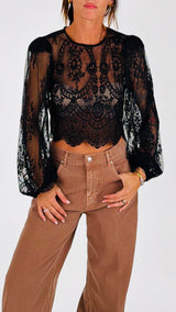 Camicina pizzo crop T.