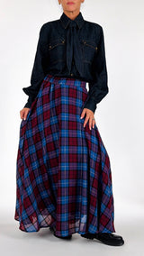 Gonna ruota tela tartan H.