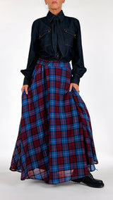Gonna ruota tela tartan H.