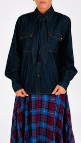 Camicia cravatta denim T.