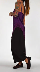 Top lingerie raso pizzo spacco H.