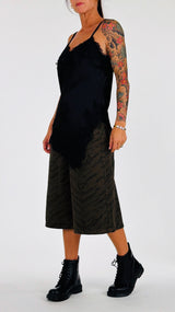 Top lingerie raso pizzo spacco H.