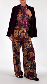 Pantalone stampa foglie H.