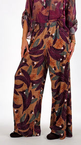 Pantalone stampa foglie H.