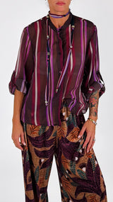 Camicia organza riga larga H.