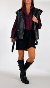 Abito check+jersey T.