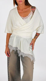 Cardigan kimono incrociato Twin