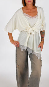 Cardigan kimono incrociato Twin