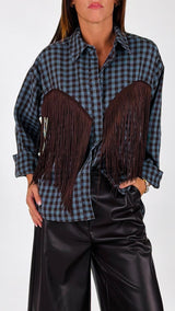 Camicia quadretto frange T.