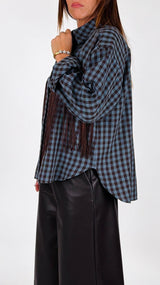 Camicia quadretto frange T.