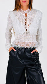 Maglia tulle ricamo bouclè H.