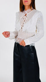 Maglia tulle ricamo bouclè H.