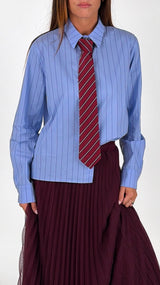 Camicia gessata cravatta H.
