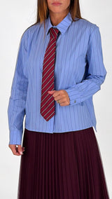 Camicia gessata cravatta H.