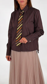 Camicia gessata cravatta H.