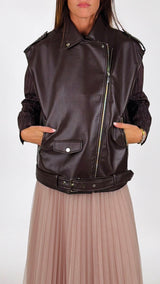 Gilet ecopelle martellata You