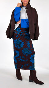 Gonna tulle stampato arricci H.