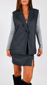 Gilet flanella gessata T.