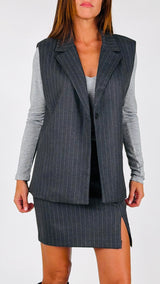 Gilet flanella gessata T.