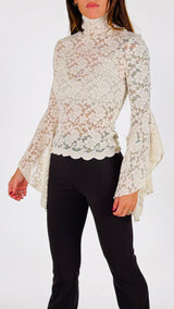 Maglia macramè lupetto manica calla H.