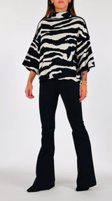 Pull punto stoffa zebrato Twin