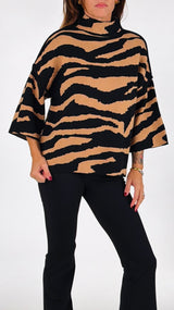 Pull punto stoffa zebrato Twin